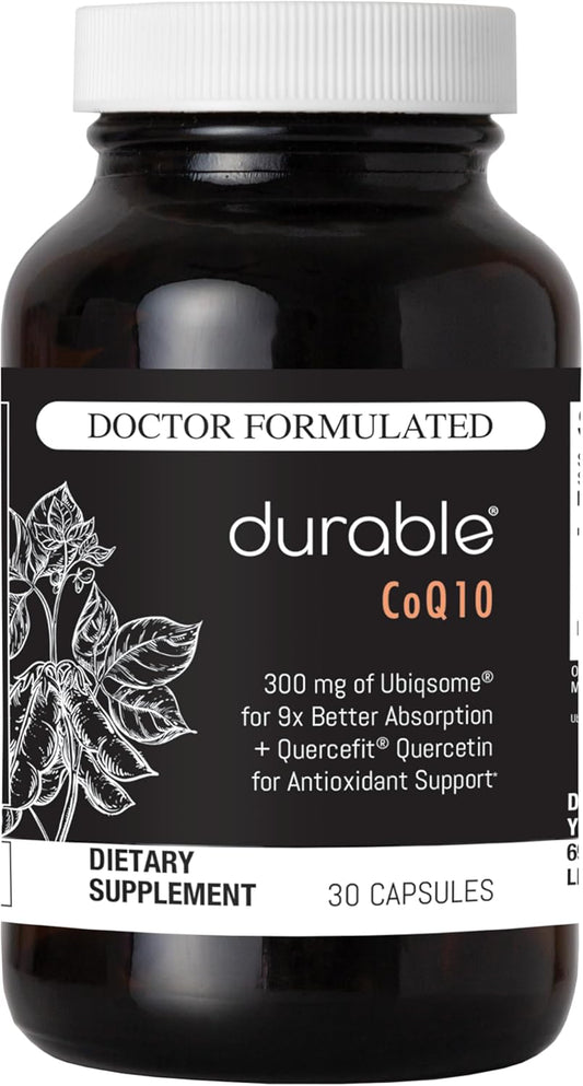 High Absorption CoQ10 Supplement for Heart Health - 300mg Ubiqsome® CoQ10 Phytosome, Antioxidant, Doctor-Formulated - 30 Day Supply