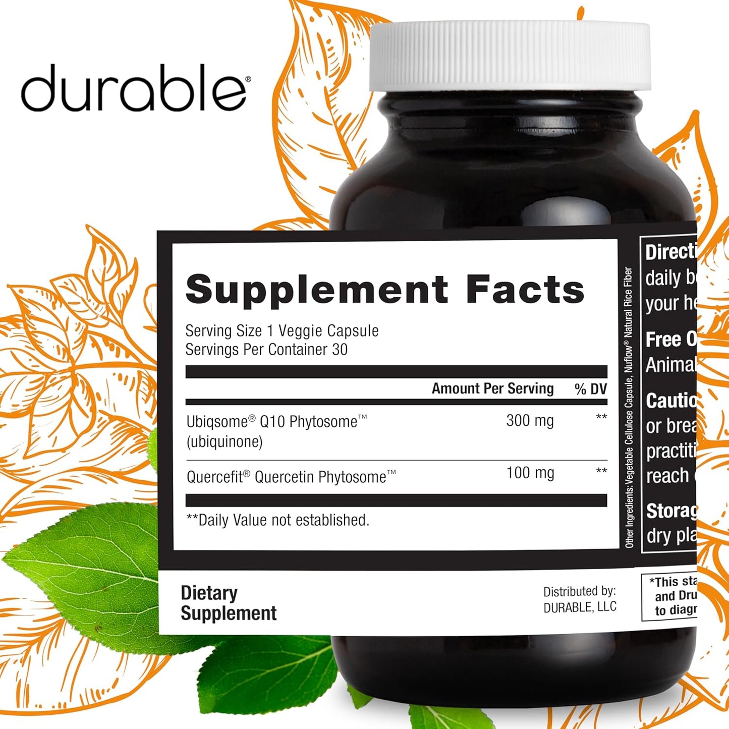 High Absorption CoQ10 Supplement for Heart Health - 300mg Ubiqsome® CoQ10 Phytosome, Antioxidant, Doctor-Formulated - 30 Day Supply