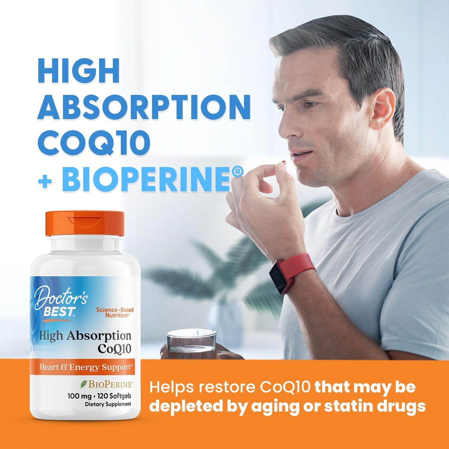 High Absorption CoQ10 with BioPerine for Heart Health & Energy Production - 100 mg, 120 Count, Gluten Free & Naturally Fermented