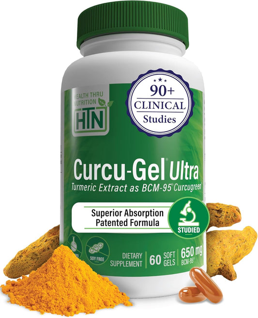 High Absorption Curcumin Supplement 650mg | BCM-95® Curcugreen Turmeric | Healthy Inflammation Support | Clinically Tested | Non-GMO | 60 Capsules