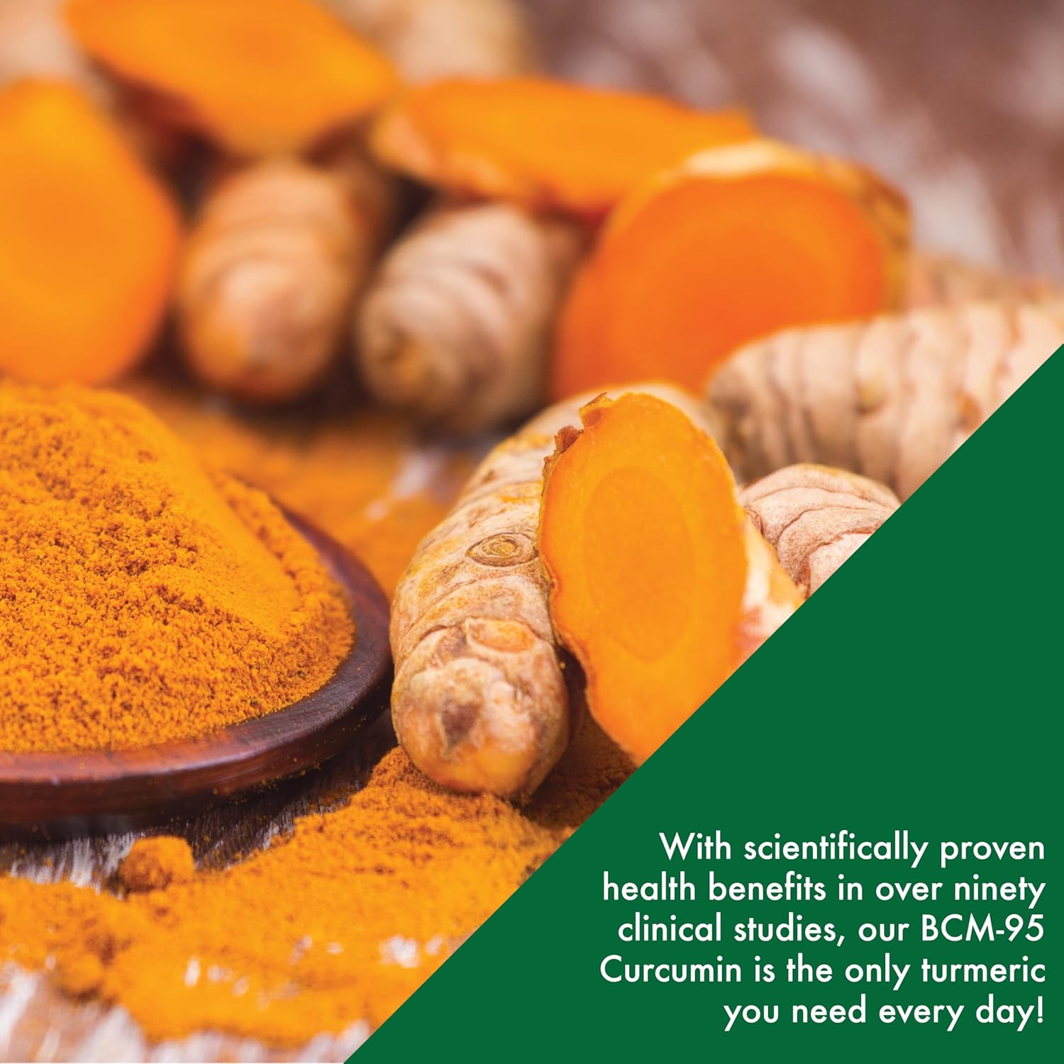 High Absorption Curcumin Supplement 650mg | BCM-95® Curcugreen Turmeric | Healthy Inflammation Support | Clinically Tested | Non-GMO | 60 Capsules