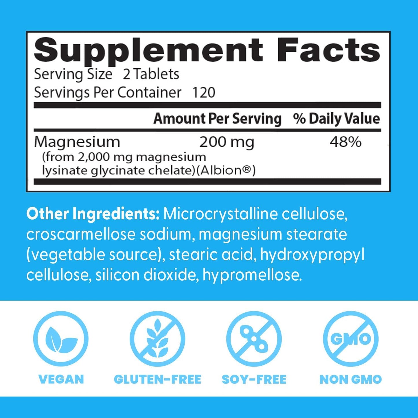 High Absorption Doctor's Best Magnesium Glycinate Lysinate - 100% Chelated, Non-GMO, Vegan, Gluten & Soy Free - 200 mg - 240 Count
