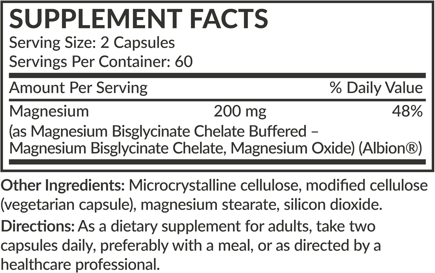 High Absorption Futurebiotics Magnesium Glycinate 200 MG per Serving, Chelated for Gentle Stomach, Non-GMO, 120 Vegan Capsules