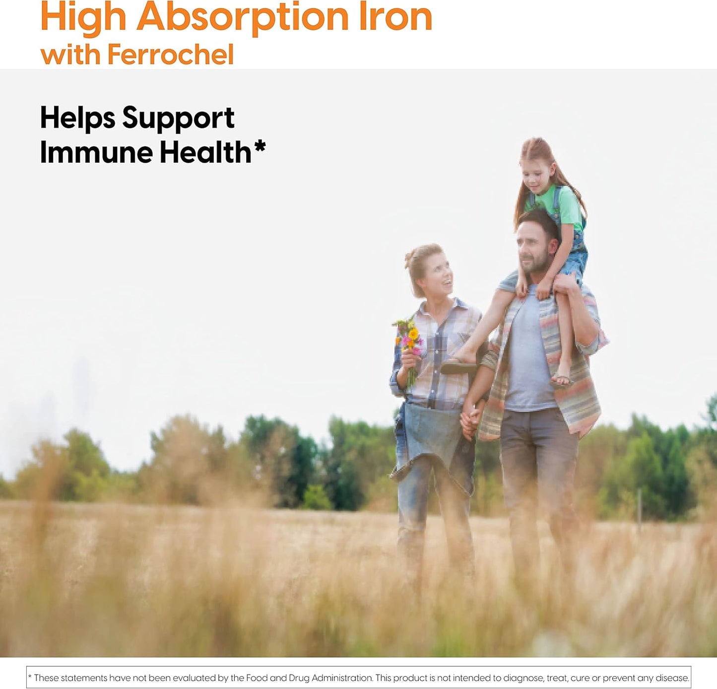High Absorption Iron Tablets with Ferrochel for Immune & Blood Health, Gentle on Stomach, 27 mg - 2 Pack