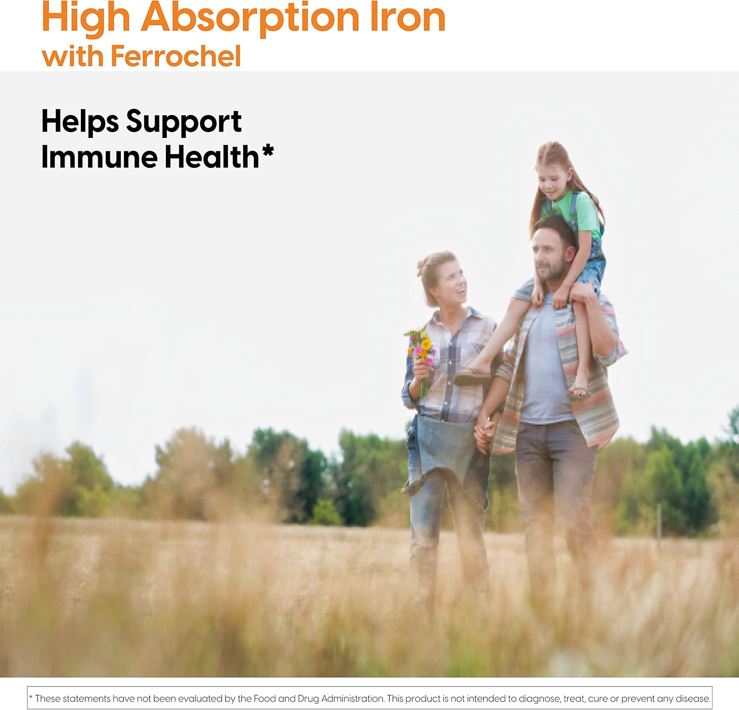High Absorption Iron Tablets with Ferrochel for Immune & Blood Health, Gentle on Stomach, 27 mg - 2 Pack