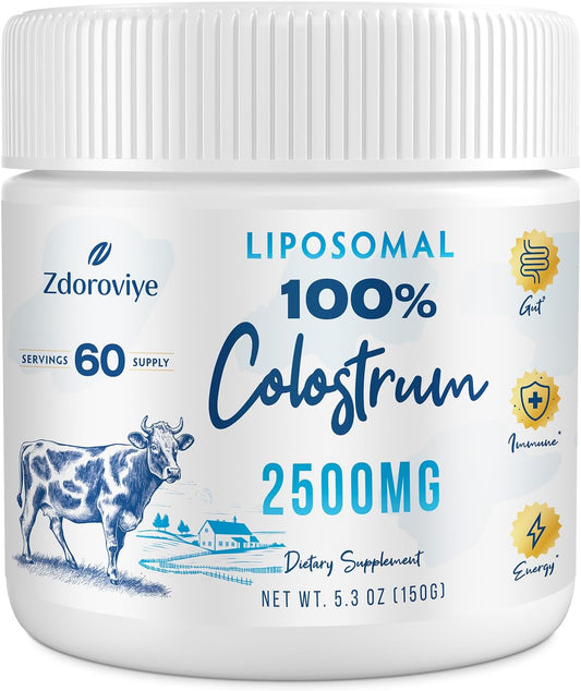 High Absorption Liposomal Bovine Colostrum Powder Supplement 2500mg - 60 Servings