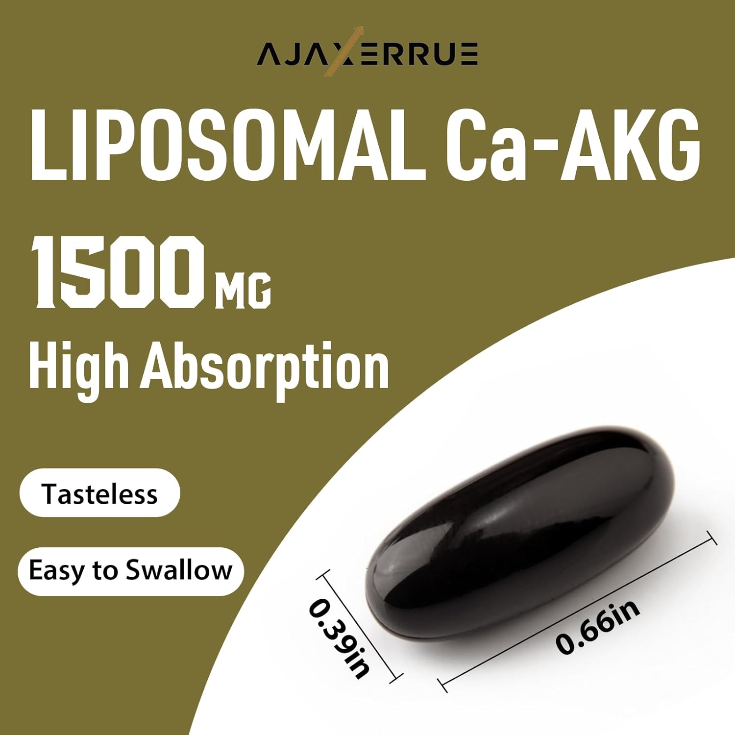 High Absorption Liposomal Calcium AKG Supplement 1500 MG for Longevity, Cellular Energy, and Metabolic Function - 240 Softgels