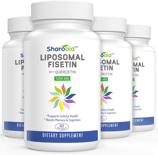 High Absorption Liposomal Fisetin & Quercetin Supplements 1200mg, 240 Softgels - Antioxidants for Women & Men, Non-GMO & Gluten-Free