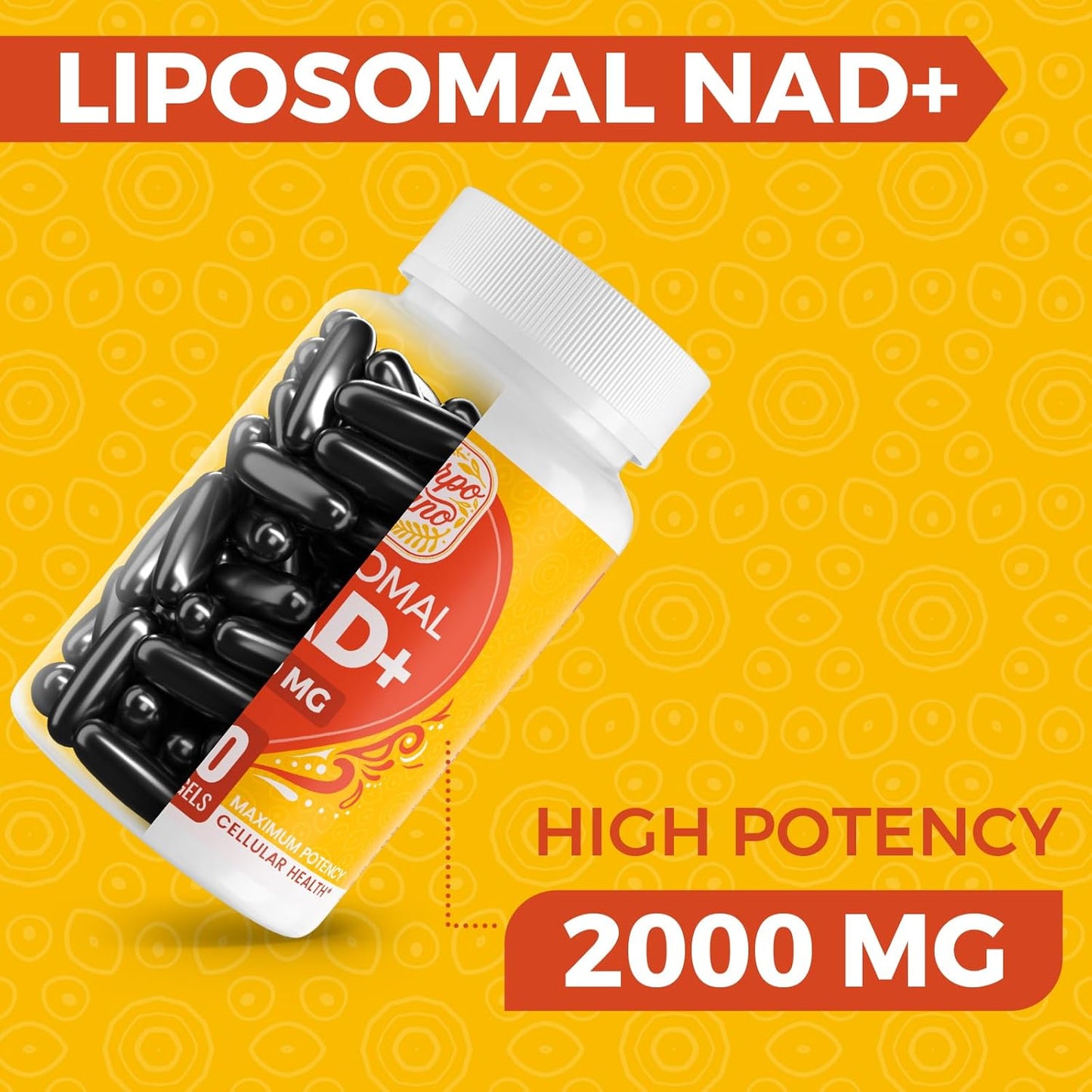 High Absorption Liposomal NAD+ Supplement 2000 MG for Aging Defense & Metabolism - Pure Boosting Softgels - 240 Count