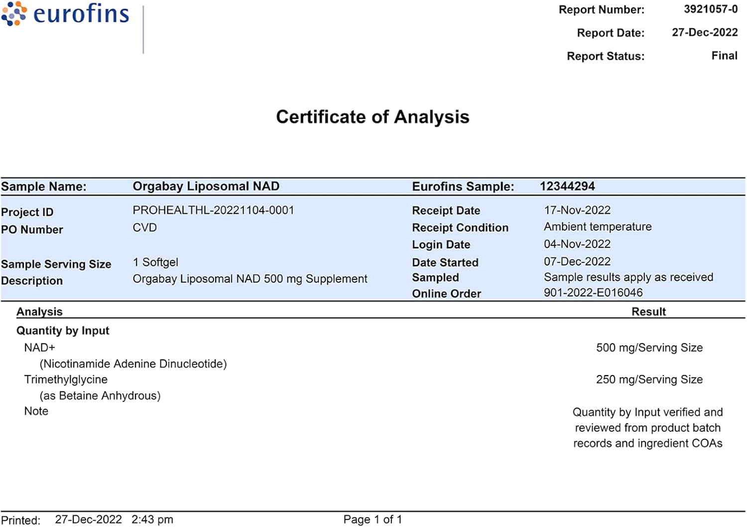 High Absorption Liposomal NAD+ Supplement 500 mg with TMG 250 mg - Boost Cellular Energy, Healthy Aging - 60 Softgels