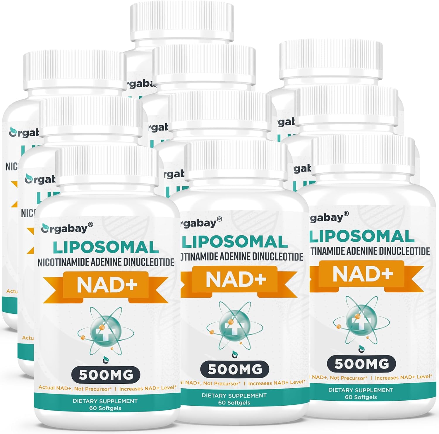High Absorption Liposomal NAD+ Supplement 500mg with TMG 250mg - Boost Cellular Energy, Healthy Aging - 600 Softgels