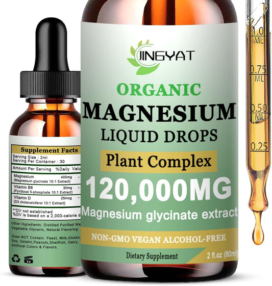 High Absorption Liquid Magnesium Glycinate Supplement with Vitamin D3&B6 - Promotes Sleep, Muscle, and Heart Health - 6X Potency Than Gummies and Powder