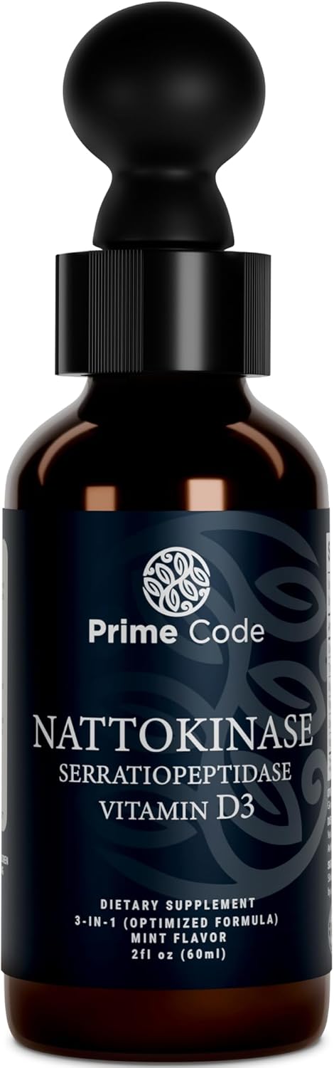 High Absorption Liquid Nattokinase Drops with Serratiopeptidase - Non-GMO & Gluten-Free Formula