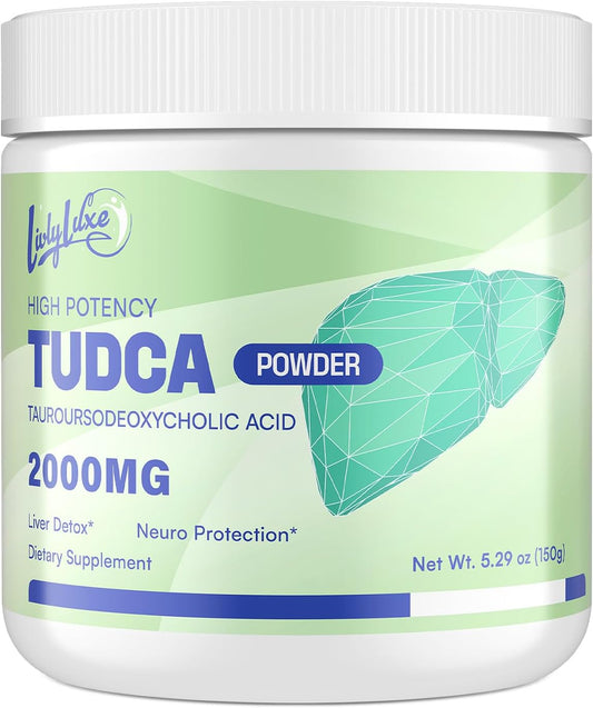High Absorption LivLyLuxe TUDCA Powder Liver Detox Supplement - 4000mg with Milk Thistle, Artichoke, Bile Salts, Ox Bile, Herbal Blend - Non-GMO - 30 Servings
