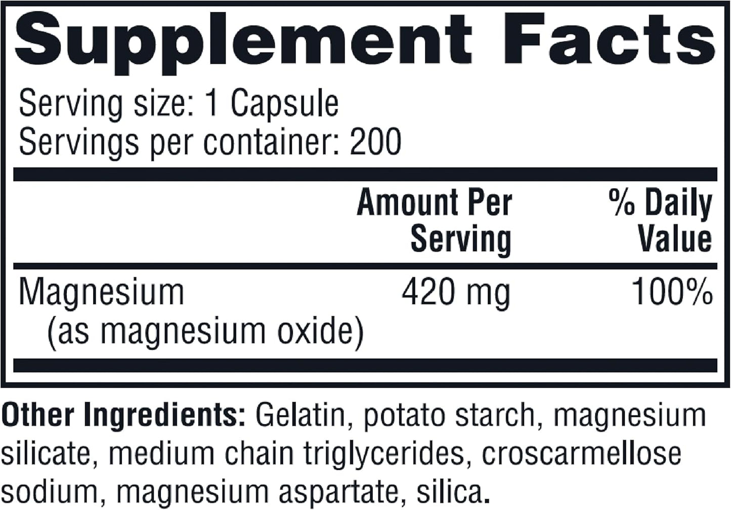 High Absorption Magnesium Capsules for Leg Cramps Relief - Stress Relief Supplement, 420 mg, 200 Count, Twin Pack by Twinlab