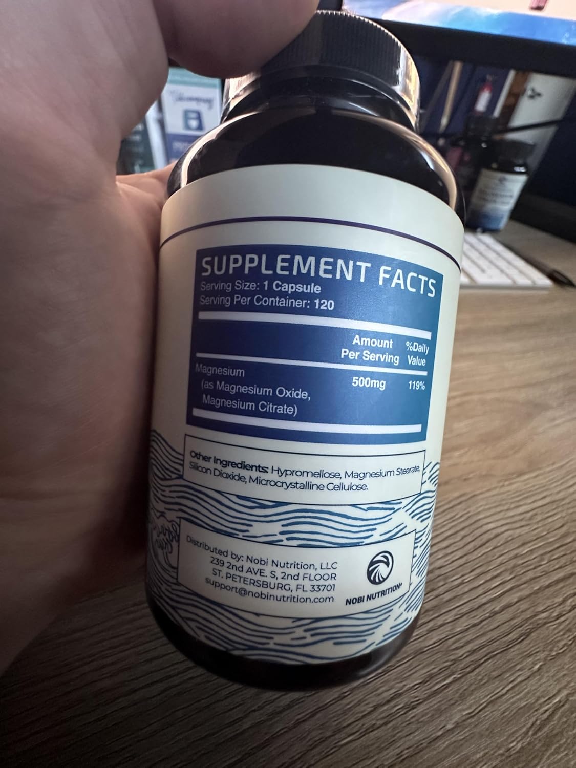 High Absorption Magnesium Citrate Supplement (120ct) for Calm, Relaxation, Digestion Support - Gluten-Free, Soy-Free Formula with Elemental Mag Oxide - 4-Month Supply by Nobi Nutrition