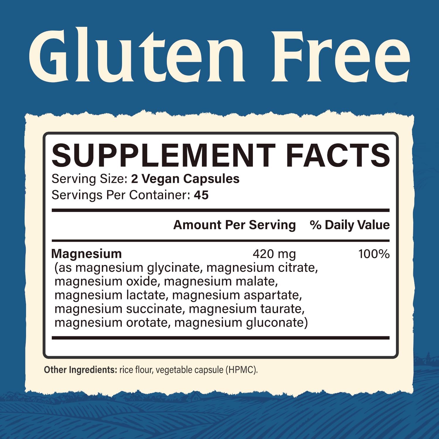 High Absorption Magnesium Complex Supplement, 420mg Elemental Mag Per Serving, 10 Forms Including Glycinate, Citrate, Malate, Taurate - Promotes Sleep, Muscle Health, Energy - 90 Vegan Capsules