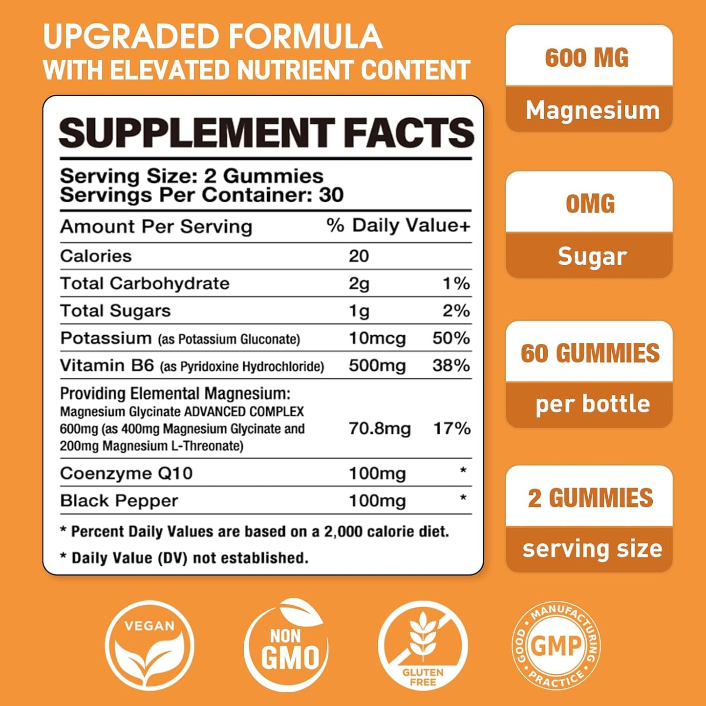 High Absorption Magnesium Glycinate Gummies - 2 Pack for Relaxation, Muscle, Bone & Energy - Women, Men, Kids - Sijigood