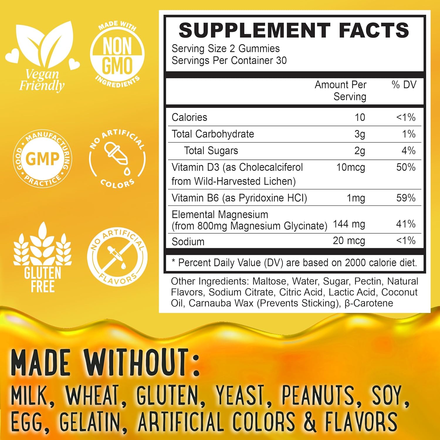 High Absorption Magnesium Glycinate Gummies 400MG for Sleep, Calm, Muscle Relaxation - Kids, Teens, Adults - B6, D3 - Gelatin Free - 120 Count