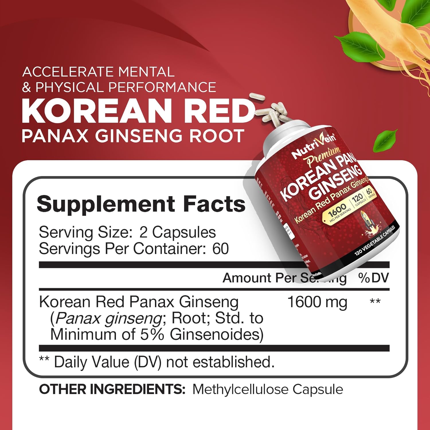 High-Absorption Magnesium L-Threonate & Panax Ginseng Supplement Bundle for Brain, Mood, & Vitality - Nutrivein Premium Pair