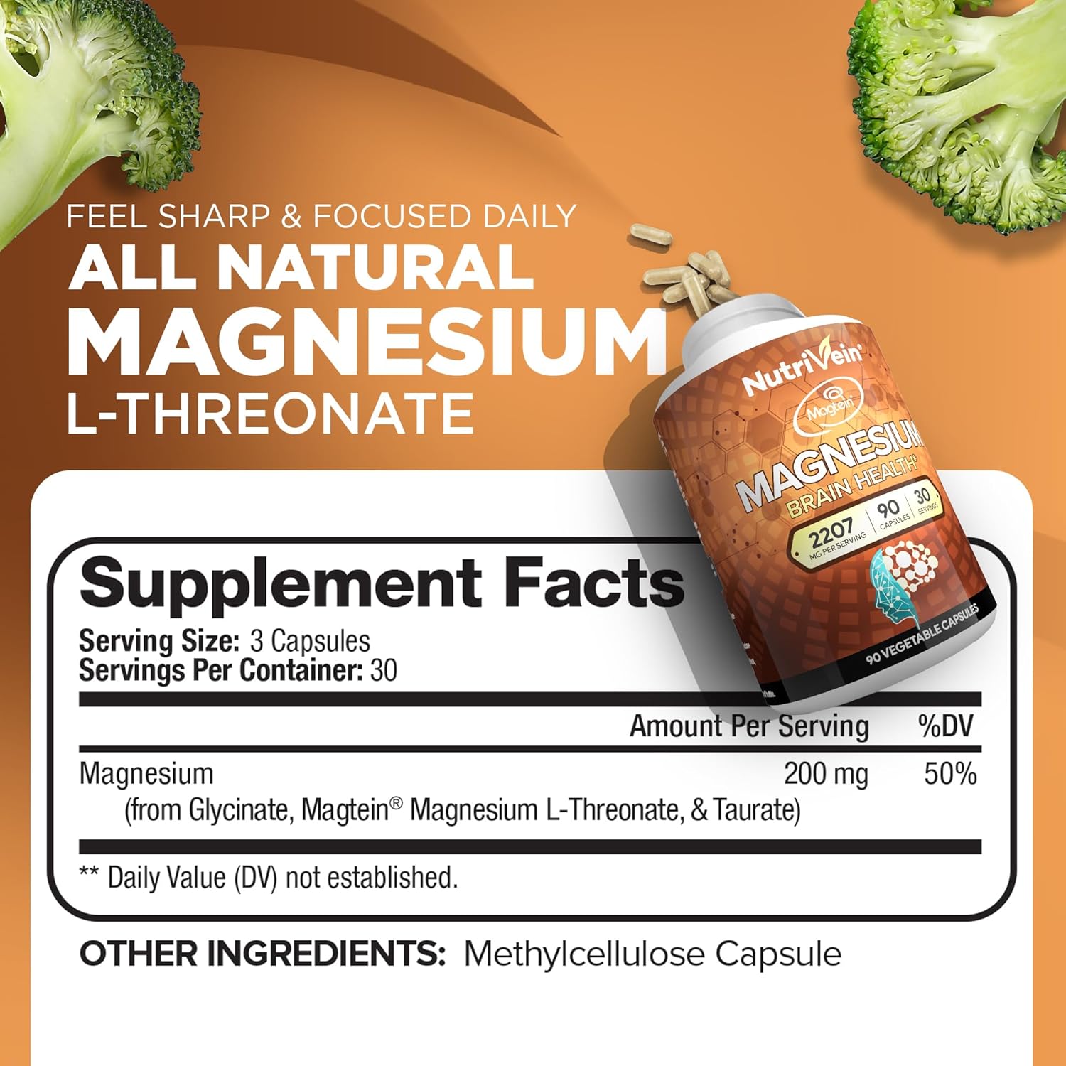 High-Absorption Magnesium L-Threonate & Panax Ginseng Supplement Bundle for Brain, Mood, & Vitality - Nutrivein Premium Pair