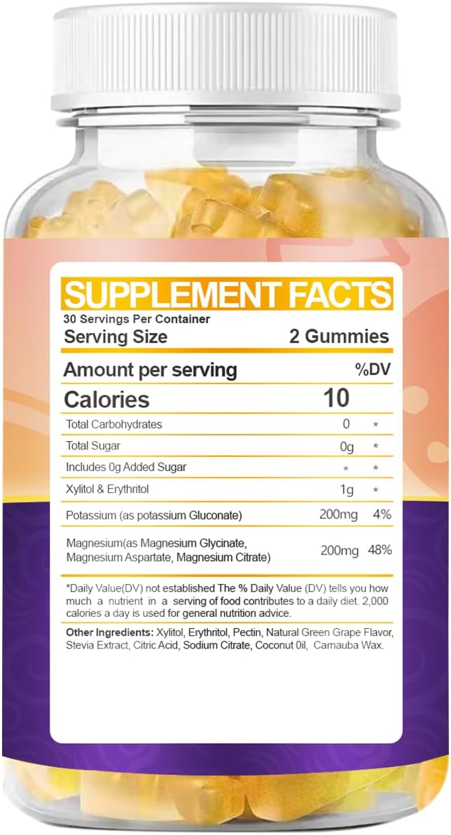 High Absorption Magnesium Potassium Complex Supplement - 60 Capsules (60 Count)