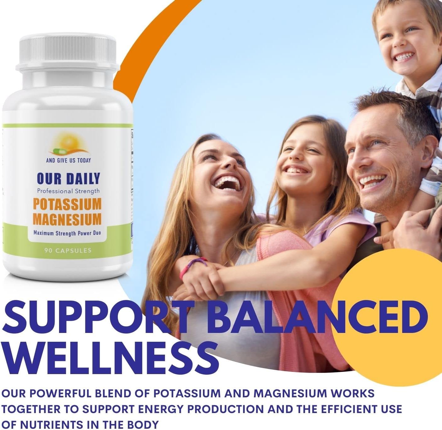 High Absorption Magnesium Potassium Complex Supplement for Vascular Health - 90 Capsules - Leg Cramp Relief - Our Daily Vites