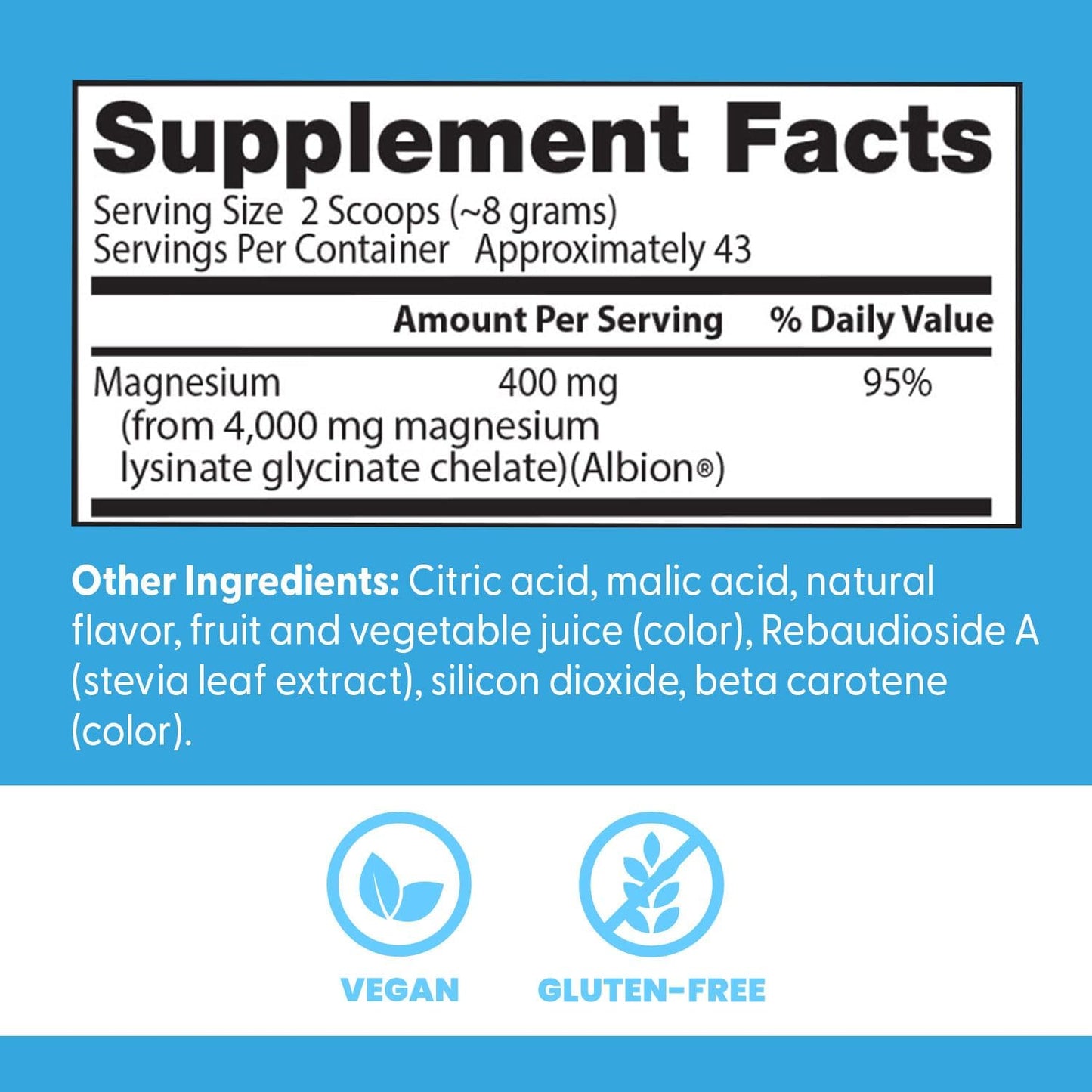 High Absorption Magnesium Powder for Muscle Relaxation & Sleep Support - Gluten Free & Vegan - 12.1 oz (340g)