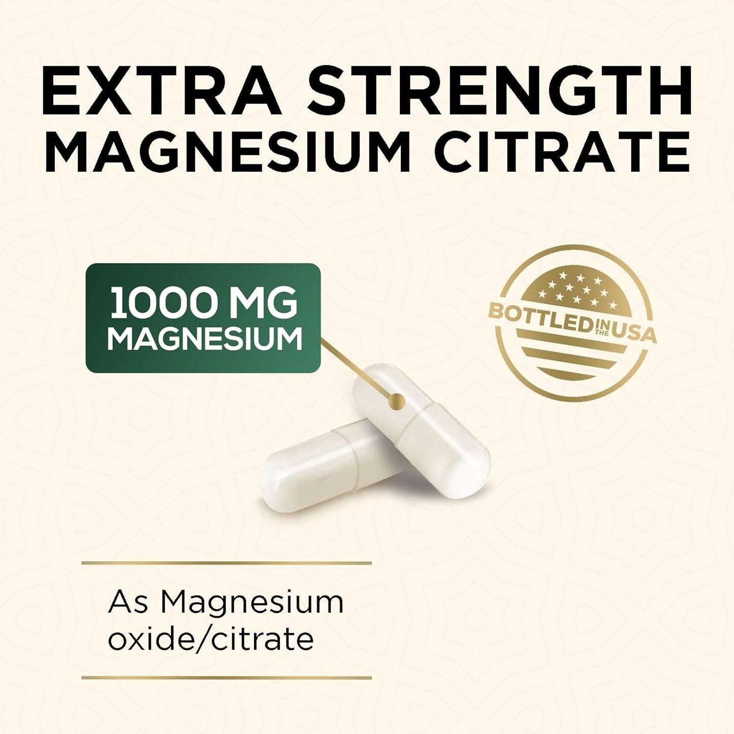 High Absorption Magnesium Supplement for Bone, Heart Health, and Metabolism - 1000mg Nature's Pure Magnesio Capsules - 60 Count