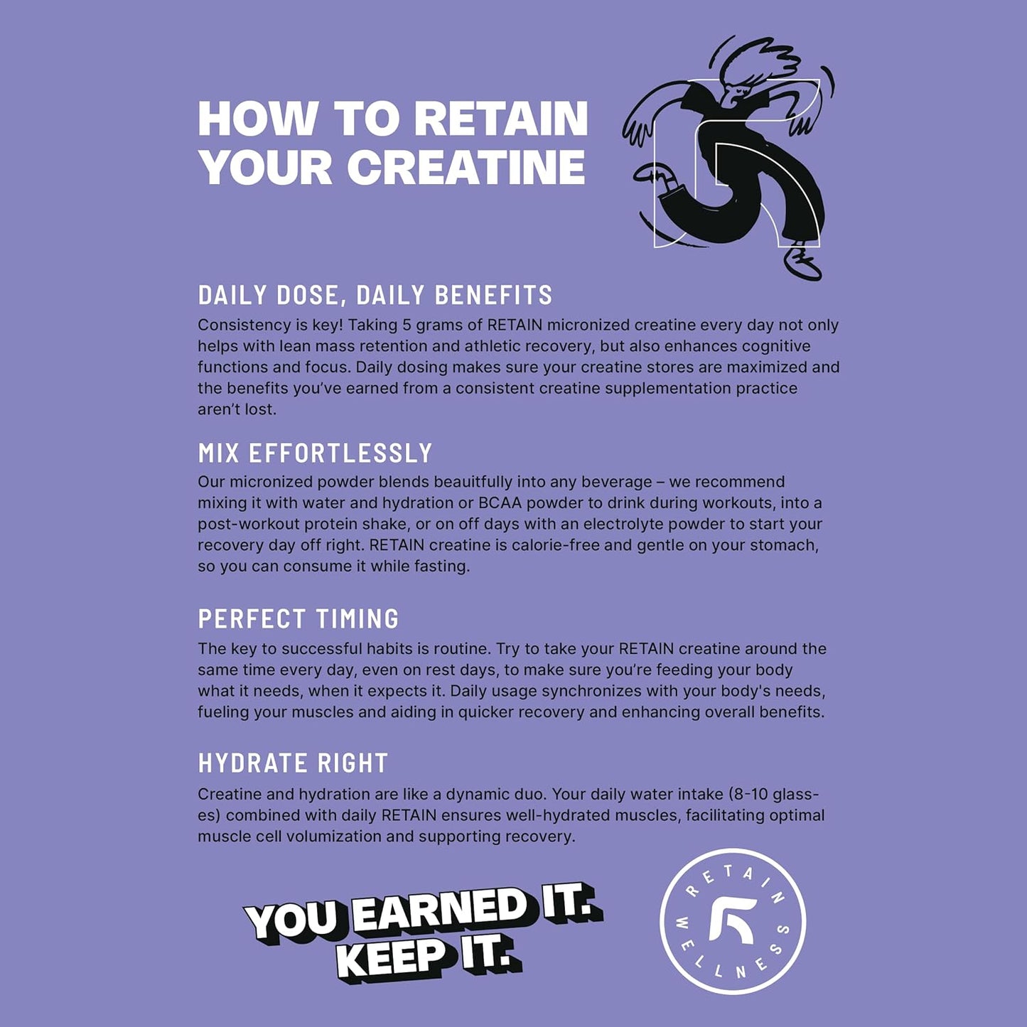 High Absorption Micronized Creatine Monohydrate Powder - 60 Servings for Lean Muscle Mass & Recovery