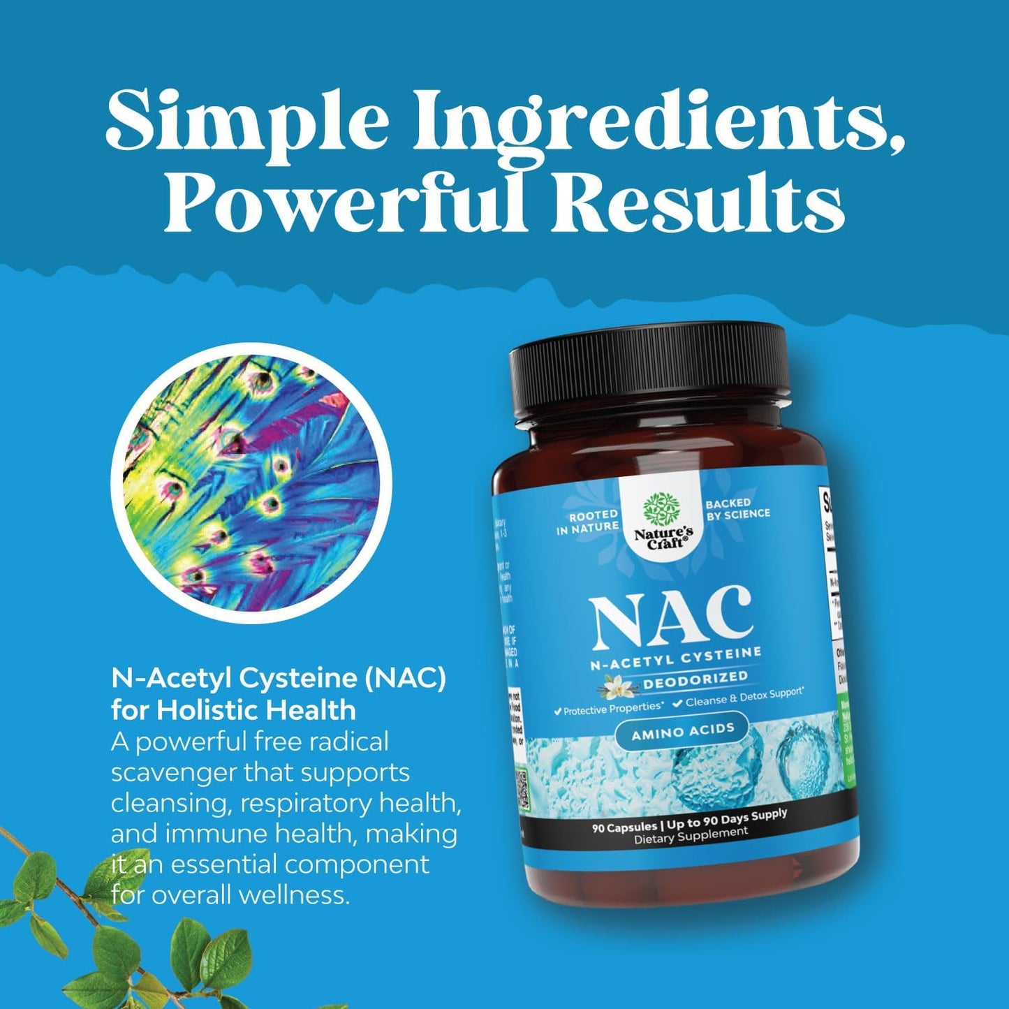 High Absorption NAC 600mg Capsules - Natures Craft N-Acetyl Cysteine Supplement for Liver Detox, Kidney Support, Lung Health, Immunity, & Brain Health