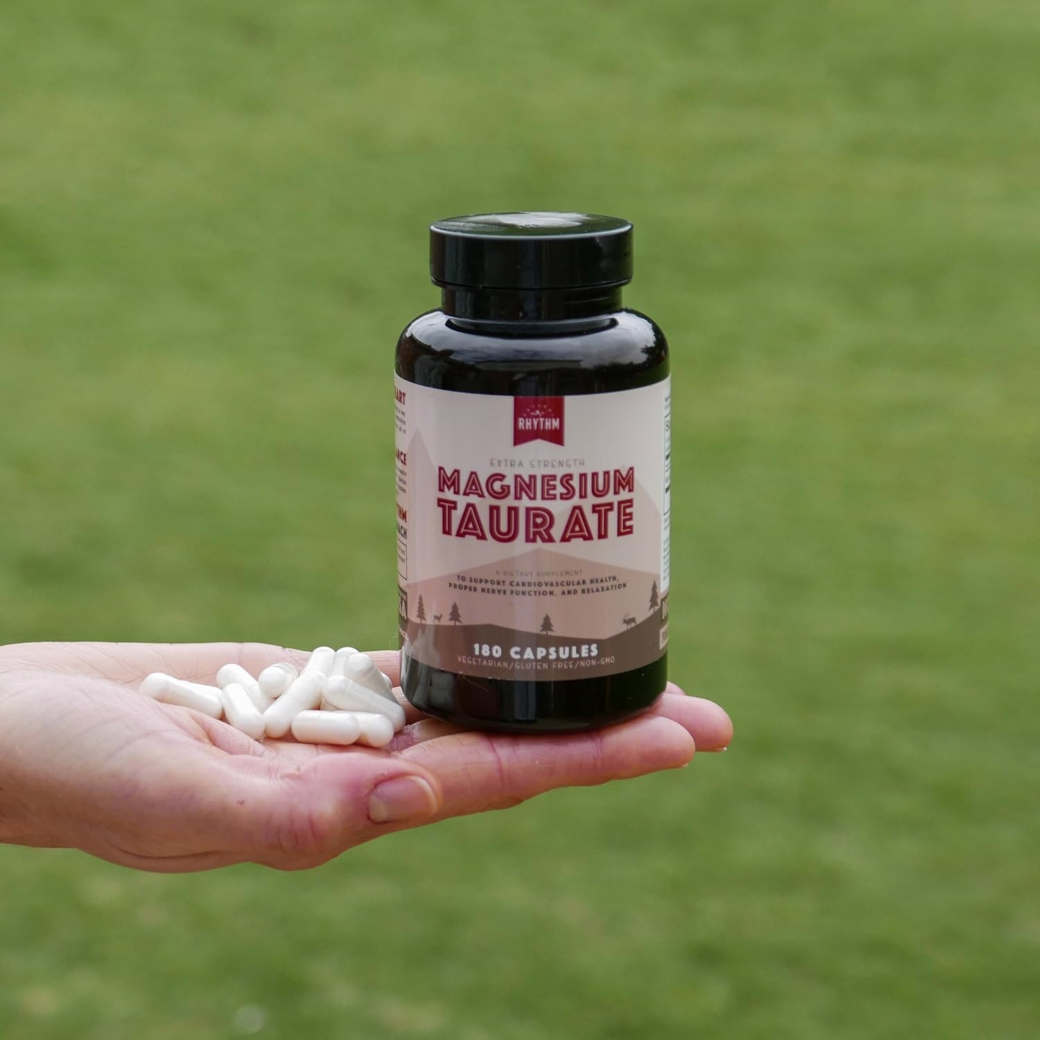 High Absorption Natural Rhythm Magnesium Taurate Capsules - 750mg (150mg Magnesium) - 120 Count