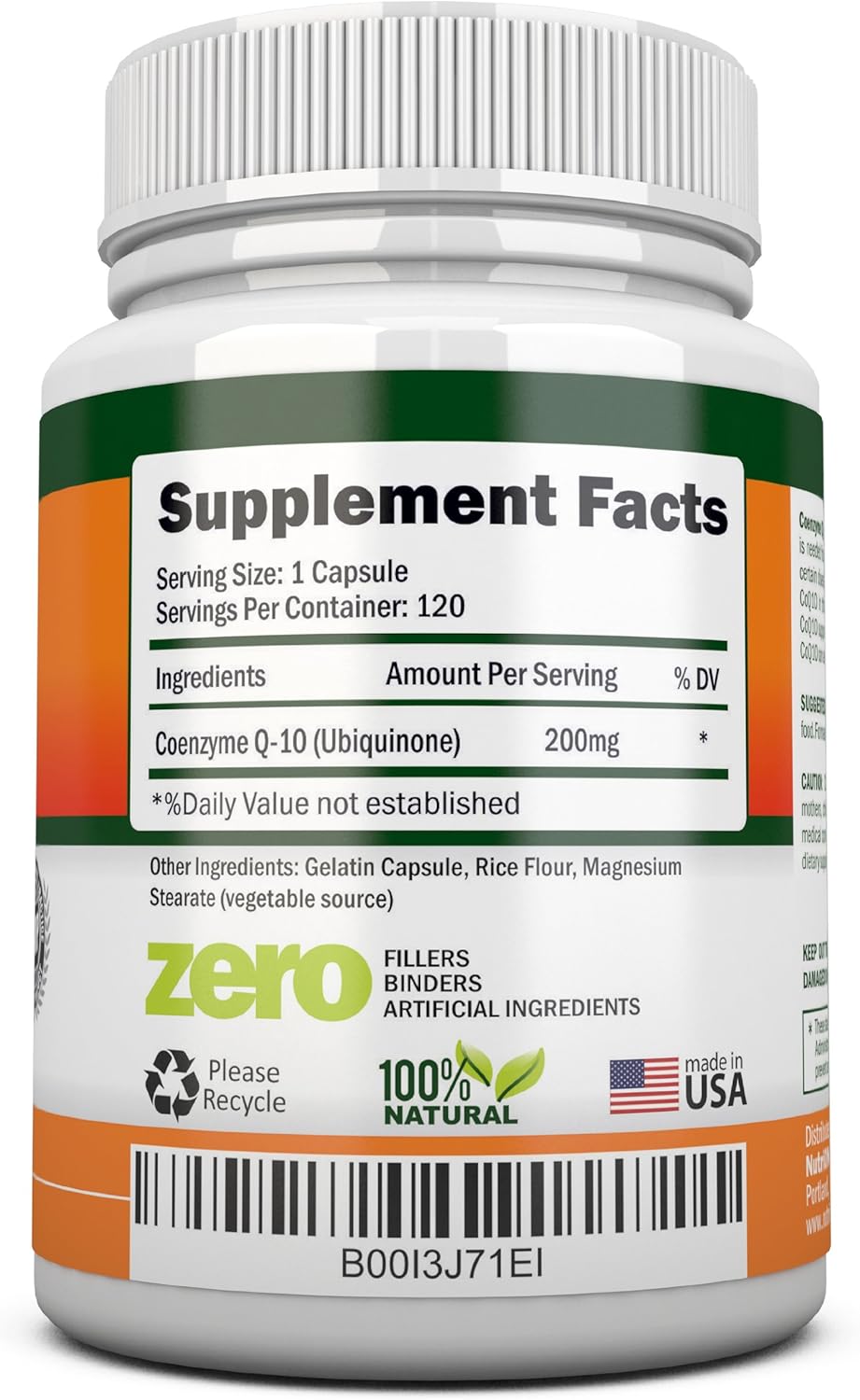 High Absorption NutriONN CoQ10 200mg (Double Strength) - 120 Capsules - Scientifically Proven Ubiquinone for Energy - 4 Month Supply