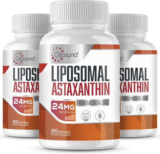 High Absorption Osasuna 24mg Astaxanthin Softgels - Powerful Antioxidant, Immune Support, Eye & Skin Health - 180ct