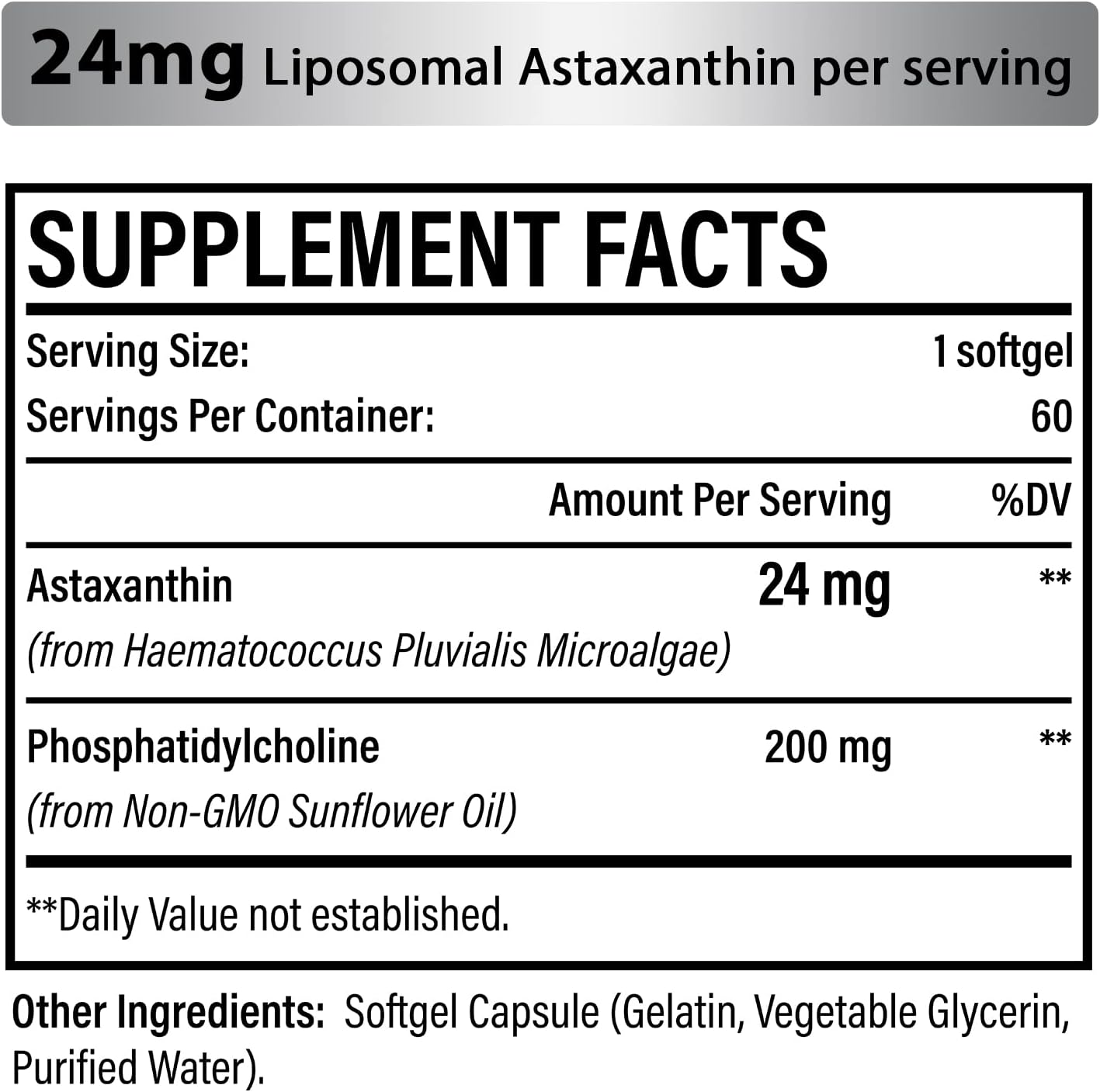 High Absorption Osasuna 24mg Astaxanthin Softgels - Powerful Antioxidant, Immune Support, Eye & Skin Health - 180ct