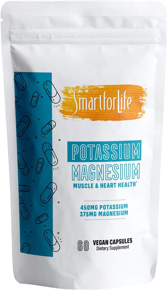High Absorption Potassium Magnesium Supplement - Vascular Health Support - 60 Vegan Capsules - Leg Cramp Relief and Sleep Aid