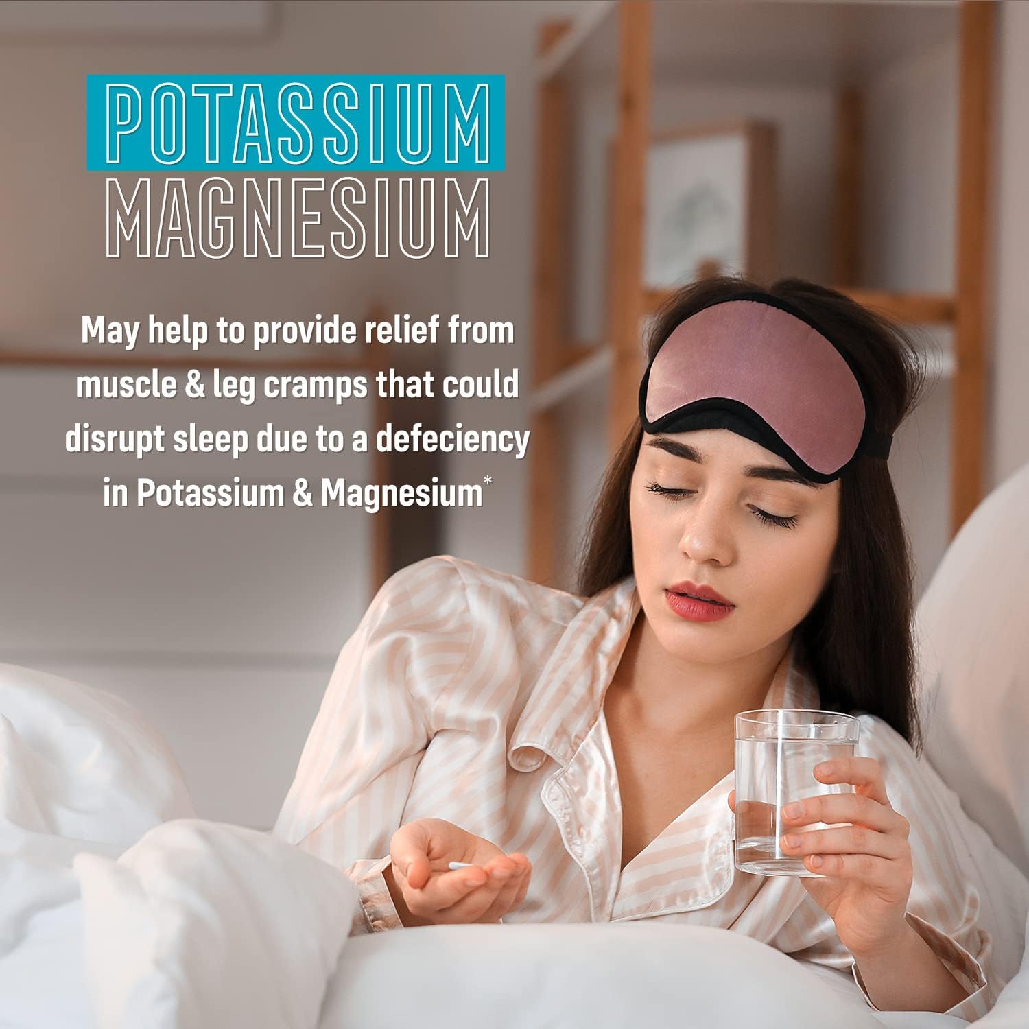 High Absorption Potassium Magnesium Supplement - Vascular Health Support - 60 Vegan Capsules - Leg Cramp Relief and Sleep Aid