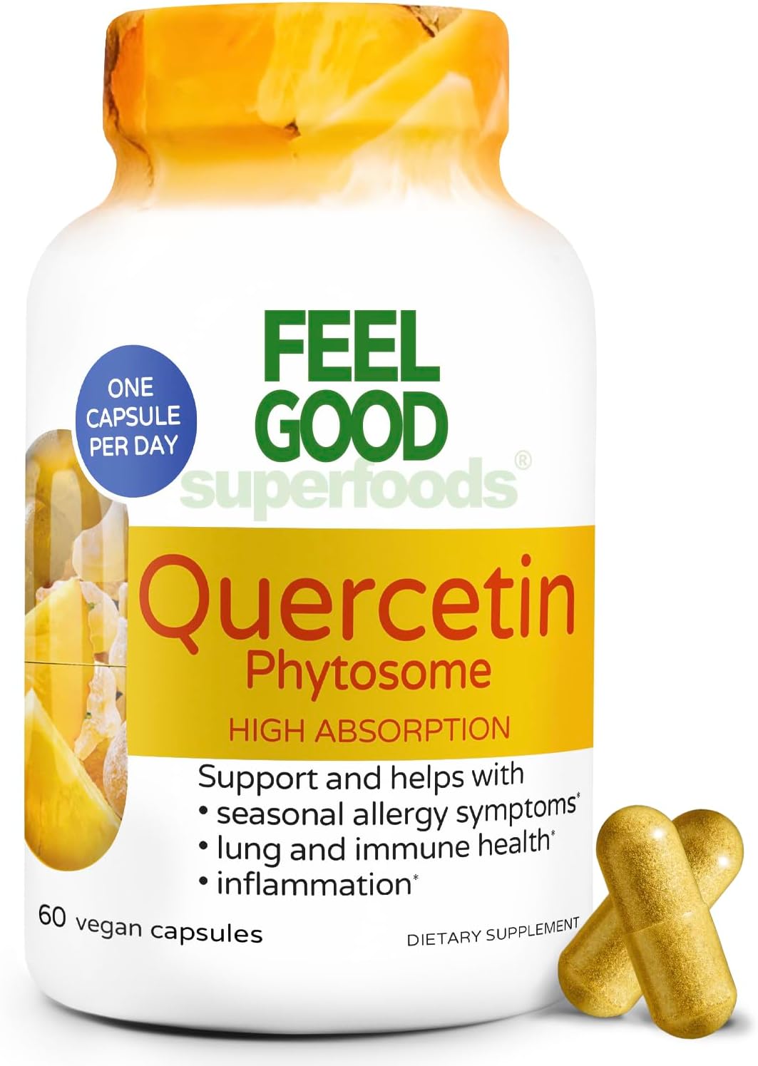 High Absorption Quercetin Phytosome Capsules - Immune & Respiratory Health Support - Premium Antioxidant Supplement