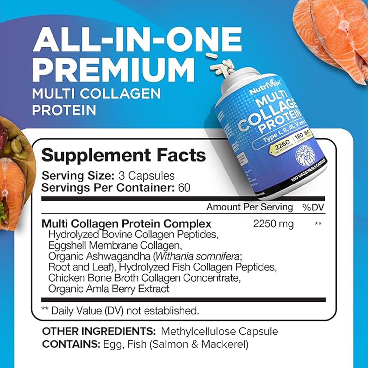 High-Absorption Resveratrol & Multi Collagen Capsules: Nutrivein Premium Bundle for Mobility & Well-Being