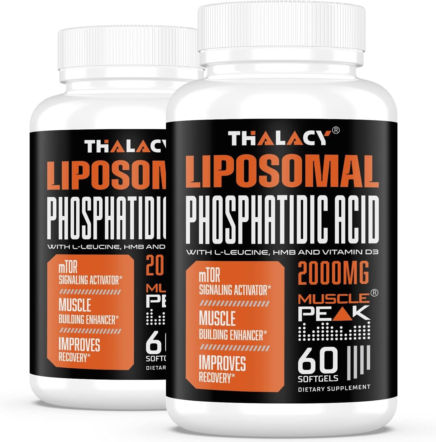 High Absorption Thalacy 2000mg Liposomal Phosphatidic Acid (PA) Muscle Builder Supplements for Men & Women - Enhance Muscle Growth, mTOR Protein Synthesis & Lean Body Mass - 120 Capsules