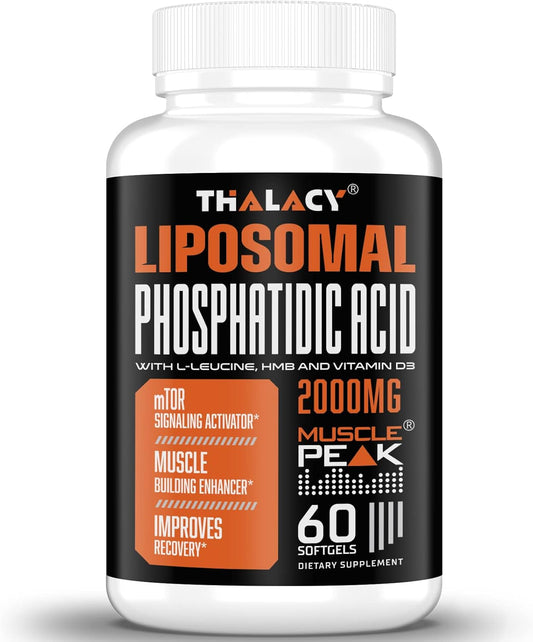 High Absorption Thalacy 2000mg Liposomal Phosphatidic Acid Muscle Builder for Men & Women - Supports Muscle Growth, Strength, and Lean Muscle Mass - 60 Capsules