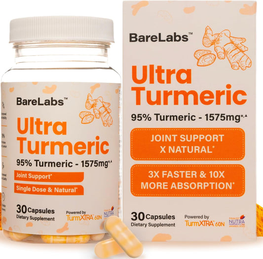 High Absorption Turmeric Capsules - 100% Natural, Water Dispersible, 1575mg 95% Curcumin Equivalent - 30 Capsules