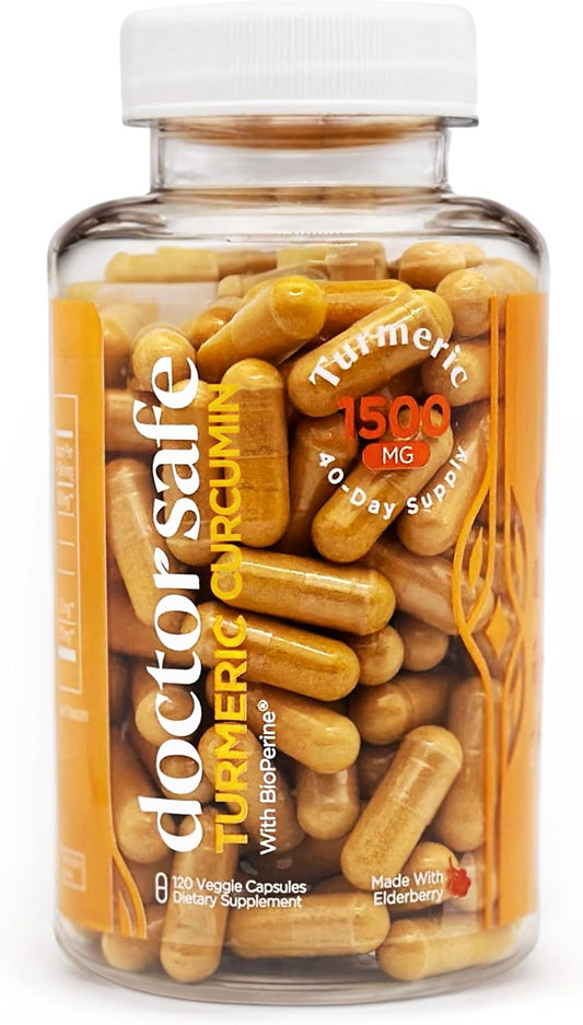 High Absorption Turmeric Curcumin Capsules with BioPerine - 1500mg Ultra Potent Supplement for Joint Support - Non GMO - 120 Capsules