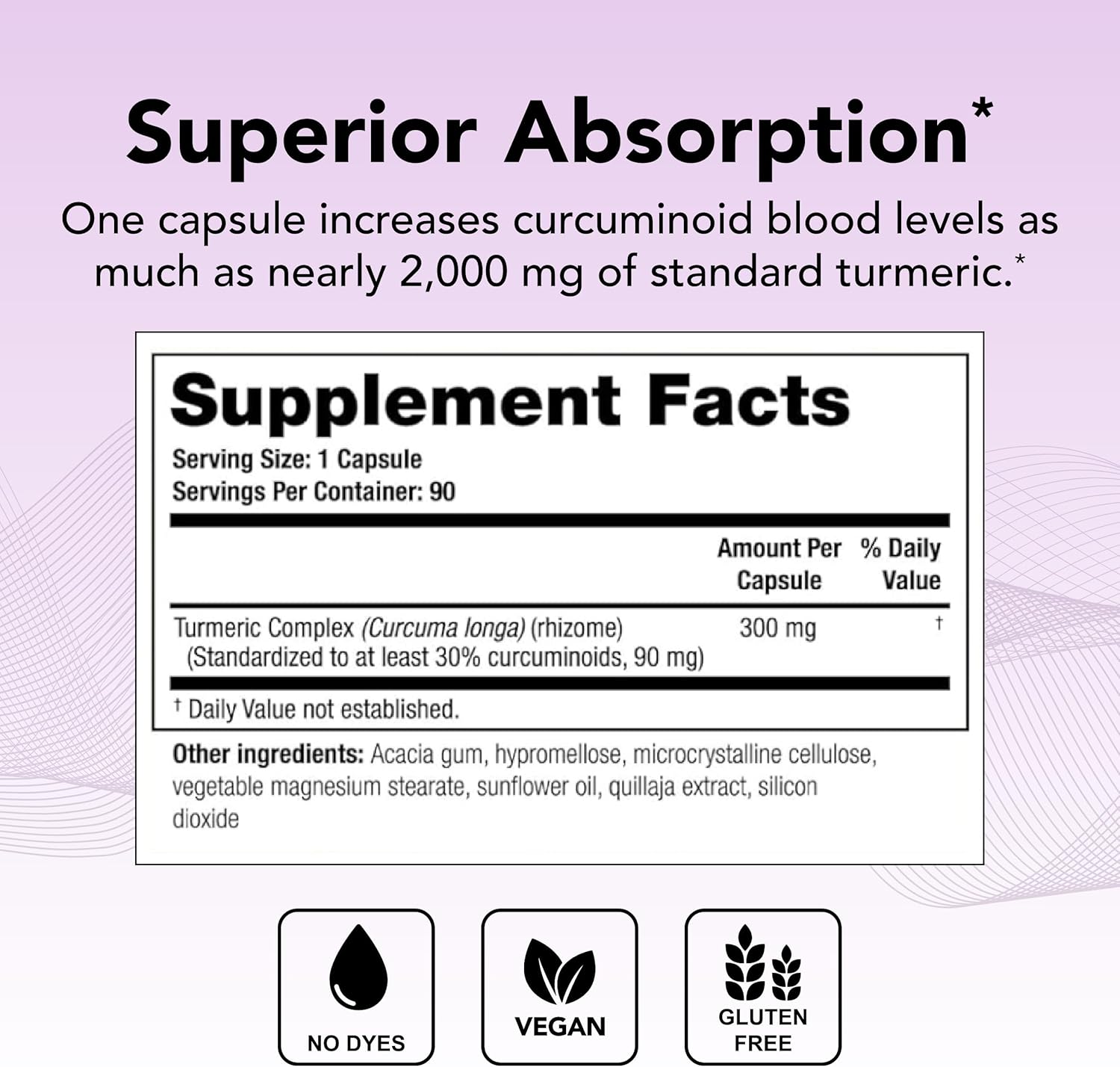High-Absorption Turmeric Curcumin Supplement - 90 Capsules - NSF Certified - Supports Brain, Heart, Immune & Joint Health - 90-Day Supply - Promotes Healthy Aging