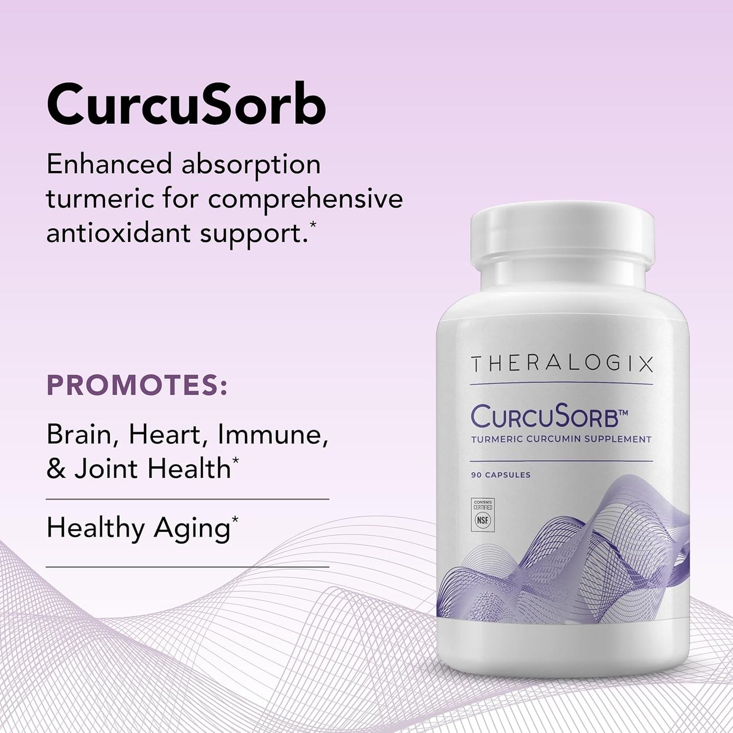 High-Absorption Turmeric Curcumin Supplement - 90 Capsules - NSF Certified - Supports Brain, Heart, Immune & Joint Health - 90-Day Supply - Promotes Healthy Aging