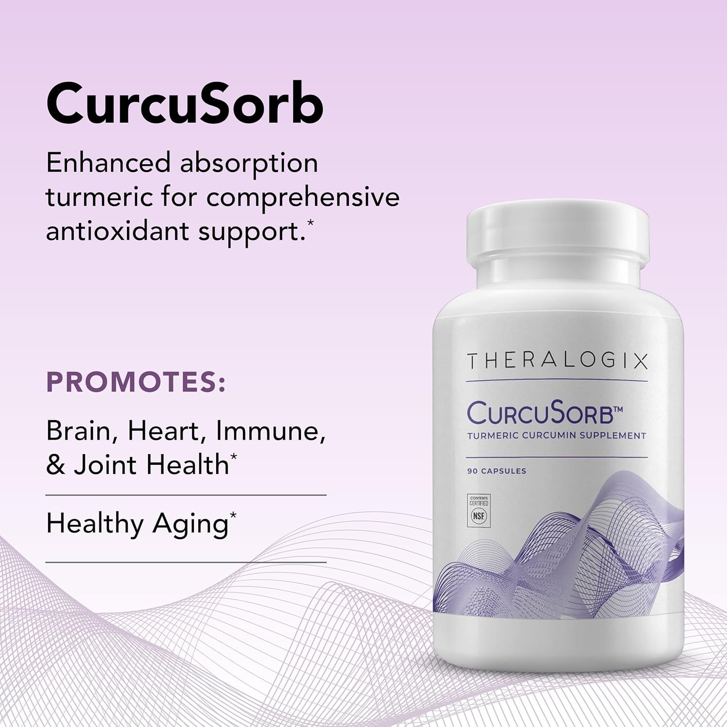 High-Absorption Turmeric Curcumin Supplement - 90 Capsules - NSF Certified - Supports Brain, Heart, Immune & Joint Health - 90-Day Supply - Promotes Healthy Aging
