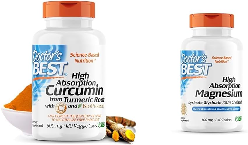 High Absorption Turmeric Curcumin with Magnesium Glycinate - Doctor's Best Formula for Maximum Benefits