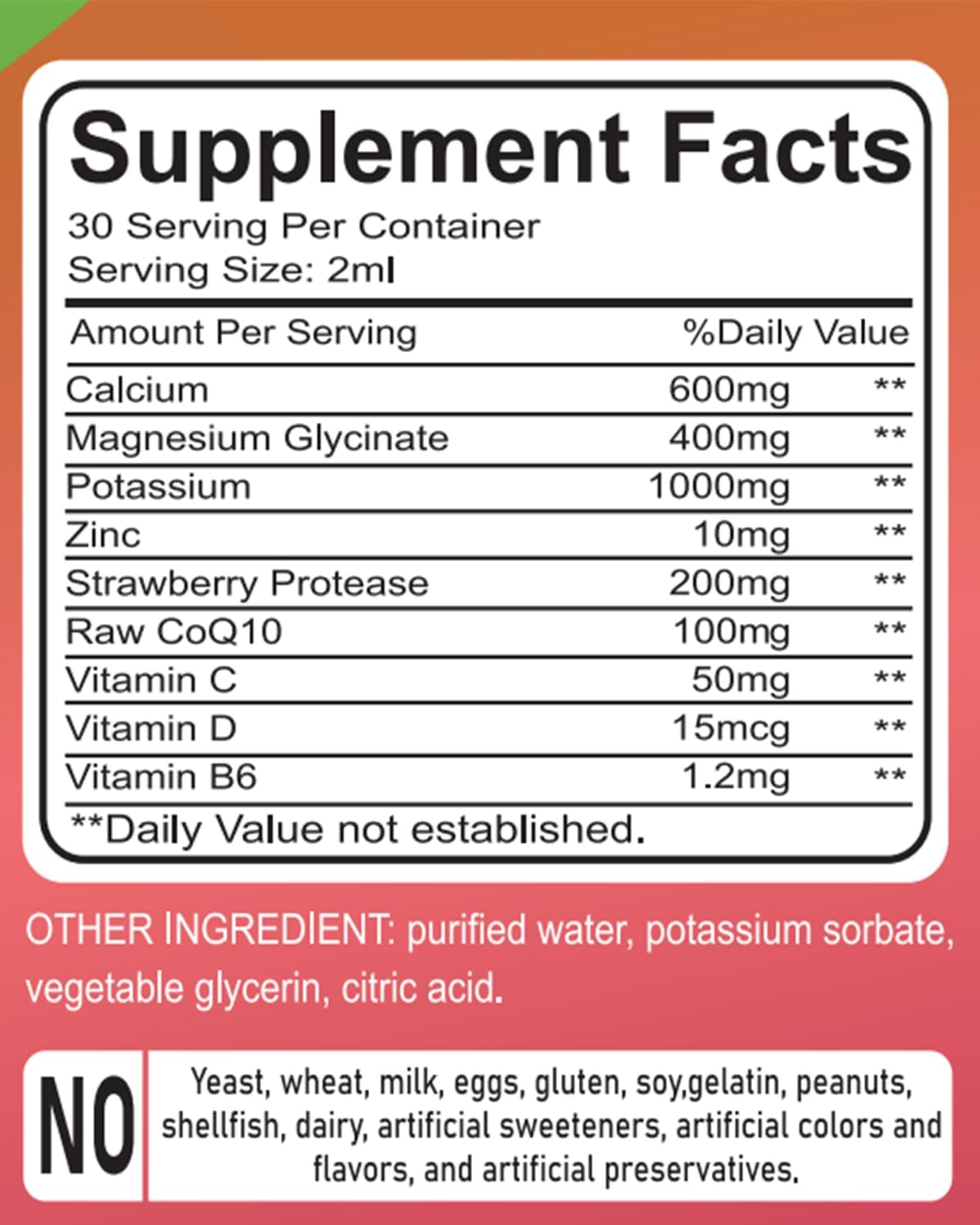 High Absorption Vegan Calcium Magnesium Potassium Multivitamin Drops with Zinc - 60ml Strawberry Flavor - Non GMO - SANSICE Formula