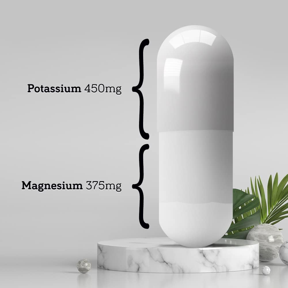 High Absorption Vegan Potassium Magnesium Supplement - 90 Count for Sleep & Leg Cramp Relief - Doctor Designed Formula