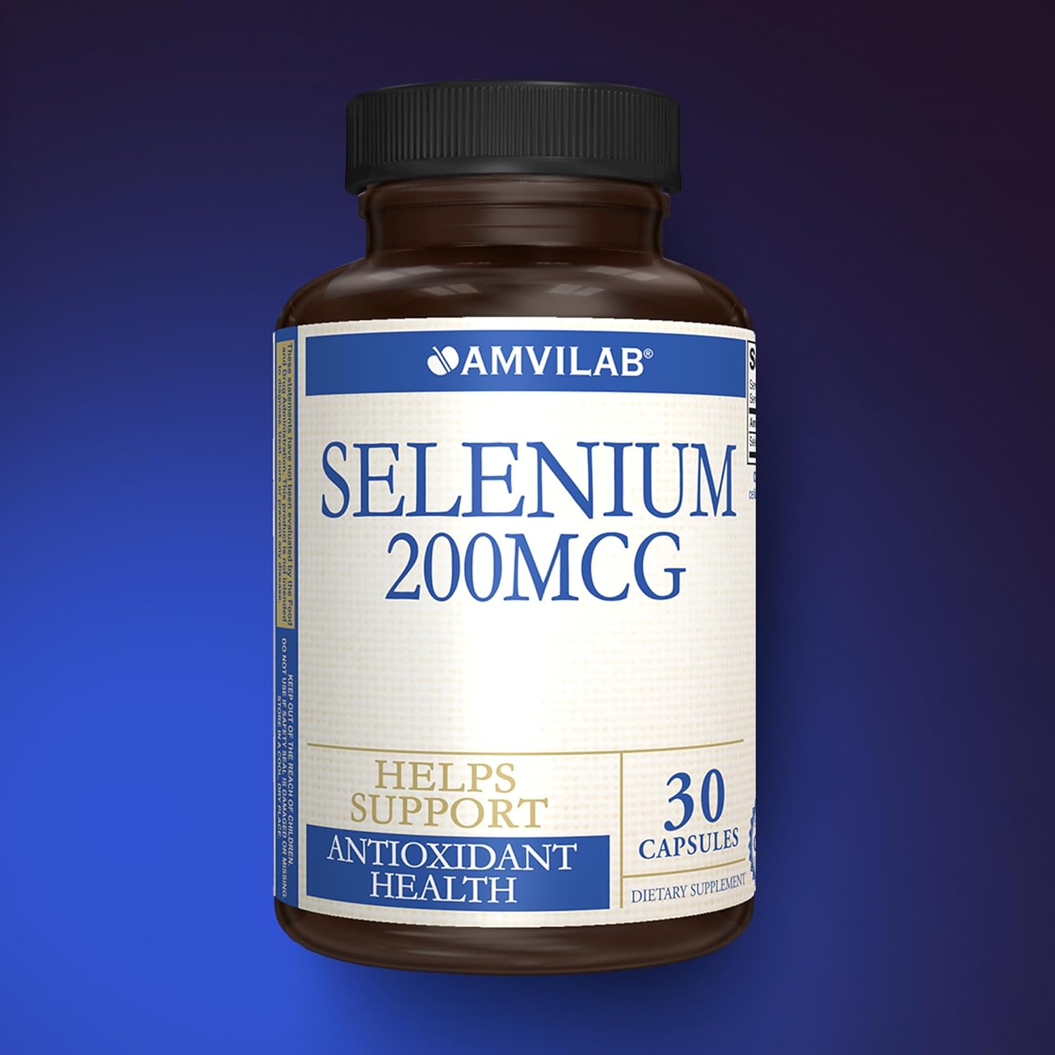 High Absorption Vegan Selenium Supplement for Healthy Immune & Thyroid Function | 200mcg Antioxidant Support | Non-GMO | 30ct